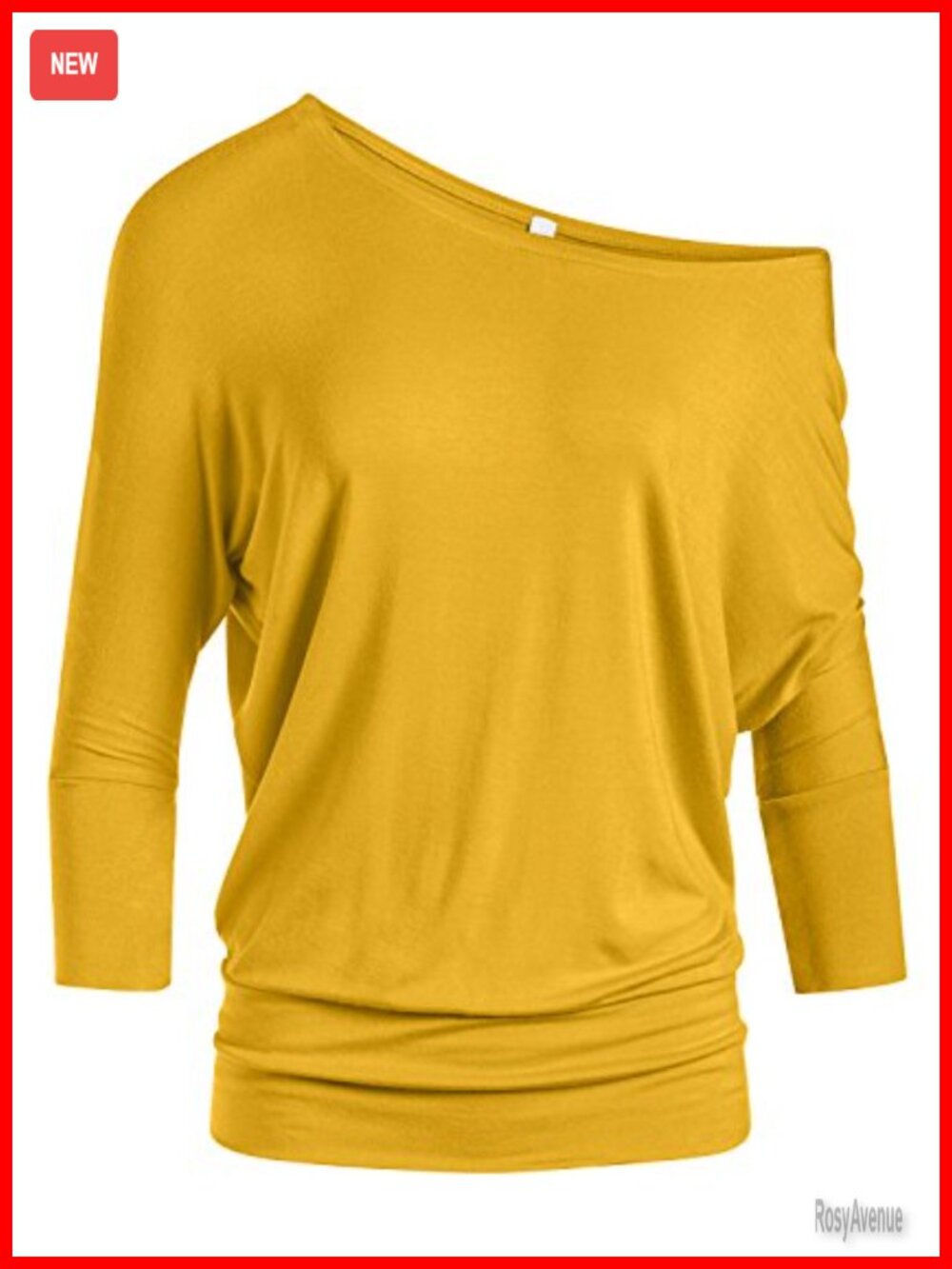Womens Off Shoulder Dolman Top 3/4 Sleeve Banded Waistband Blouse